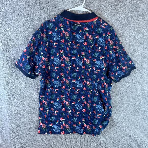 A Fish Named Fred Polo Shirt Mens 3XL Tropical Print Short Sleeve Fresco Freddy - Picture 12 of 14